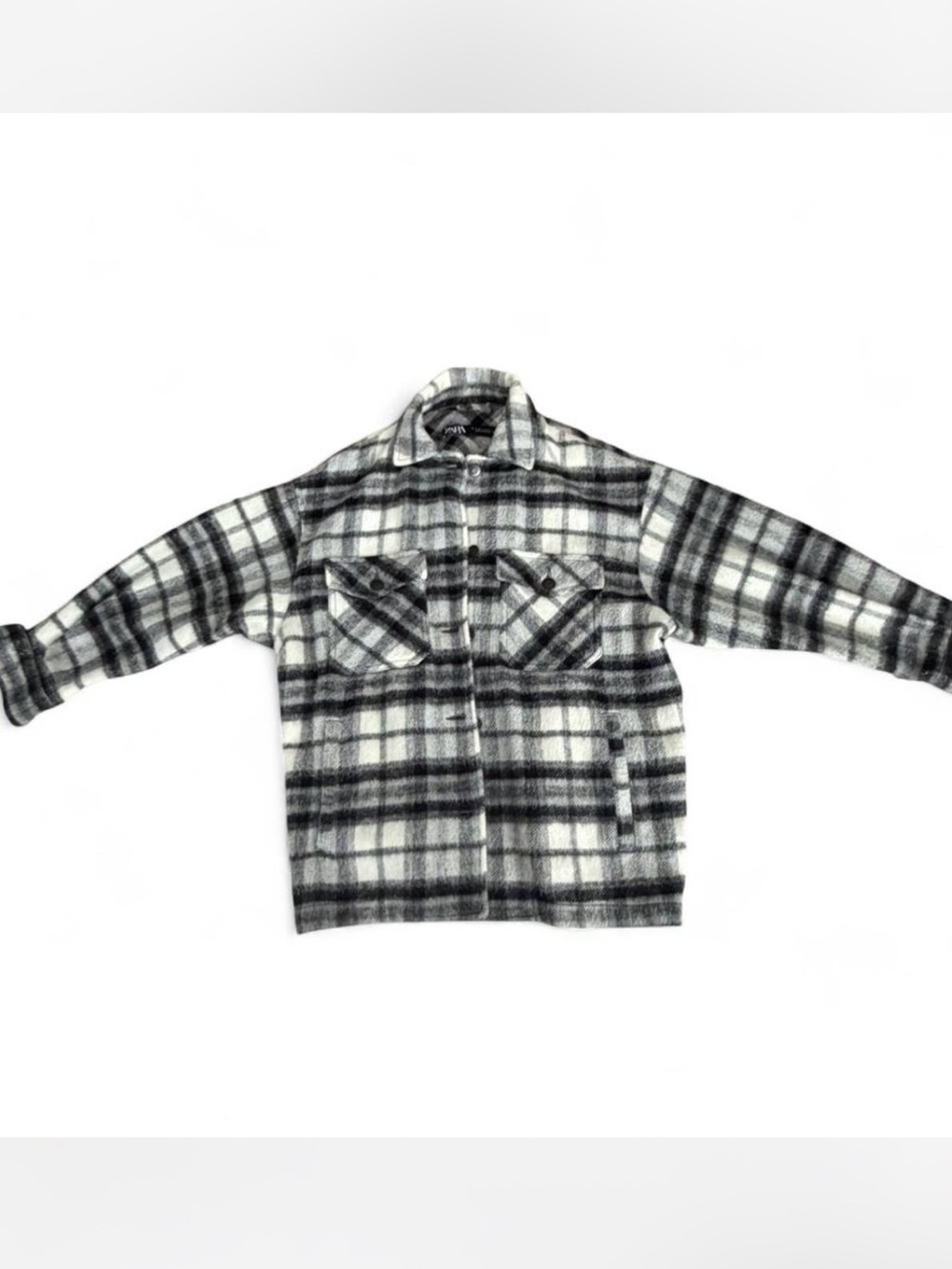 Zara Black & White Plaid Shacket
